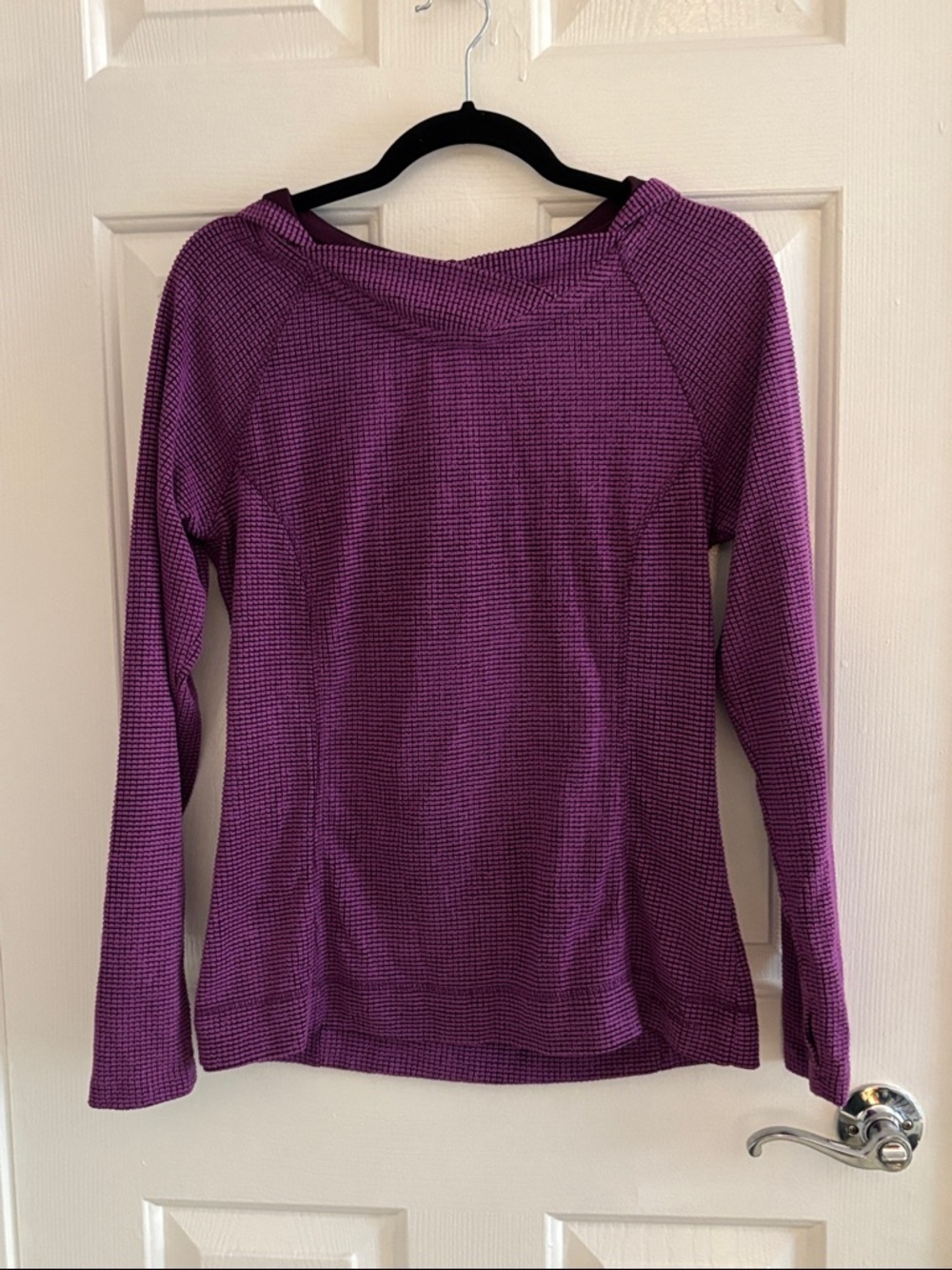 Eddie Bauer Deep Purple Textured Waffle Knit Top